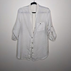 White Button-Down Blouse